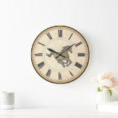 RUSTIC ROMAN NUMERALS  HORSE GROTE KLOK (Huis)