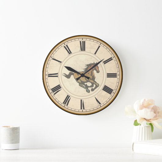 RUSTIC ROMAN NUMERALS  HORSE GROTE KLOK (Huis)