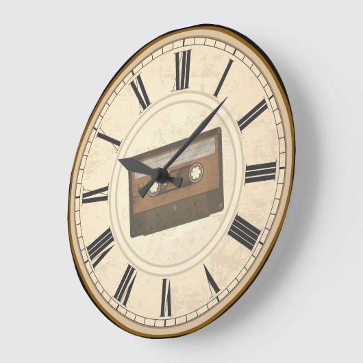 RUSTIC ROMAN NUMERALS UNIQUE CASSETTEBANDJE GROTE KLOK (Hoek)