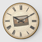 RUSTIC ROMAN NUMERALS UNIQUE CASSETTEBANDJE GROTE KLOK (Voorkant)