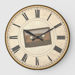 RUSTIC ROMAN NUMERALS UNIQUE CASSETTEBANDJE GROTE KLOK