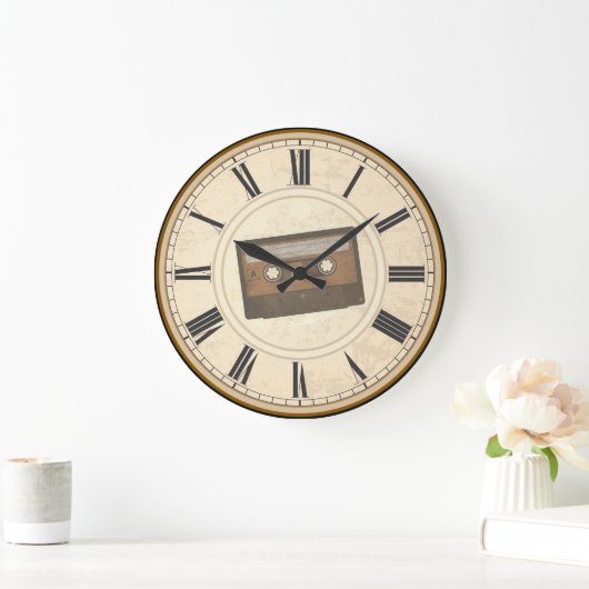 RUSTIC ROMAN NUMERALS UNIQUE CASSETTEBANDJE GROTE KLOK (Huis)