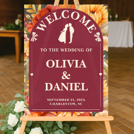 Rustic Romance | Custom Fall Wedding Welcome Acryl Bord