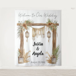 Rustic Romance Customizable Wedding Arch Backdrop Wandkleed