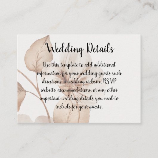 Rustic Romance Wedding Enclosure Cards Informatiekaartje (Voorkant)