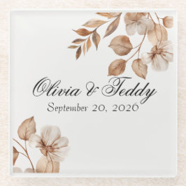 Rustic Romance Wedding Glass Coasters Glazen Onderzetter