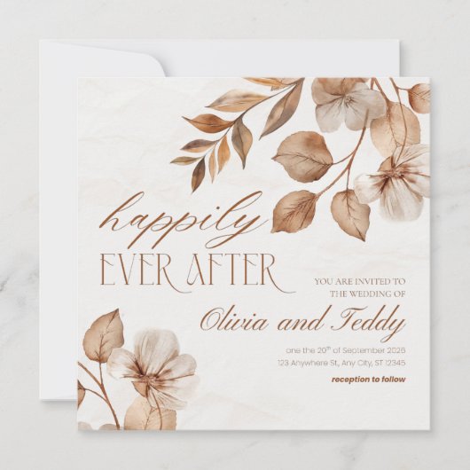 Rustic Romance Wedding Invitations Kaart (Voorkant)