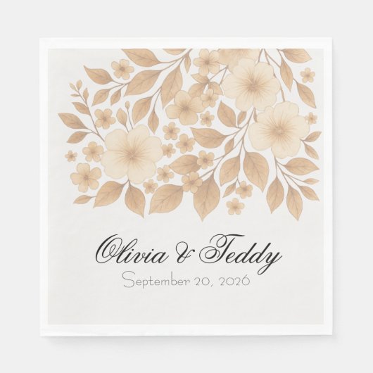 Rustic Romance Wedding Napkins Servet (Voorkant)