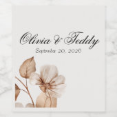 Rustic Romance Wedding Wine Labels Wijn Etiket (Enkel label)