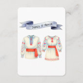 Rustic Romanian Wedding Traditional Folk Costumes  Informatiekaartje (Achterkant)