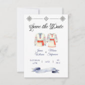 Rustic Romanian Wedding Traditional Folk Costumes  Save The Date (Voorkant)