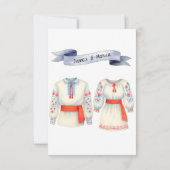 Rustic Romanian Wedding Traditional Folk Costumes  Save The Date (Achterkant)