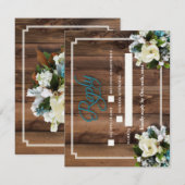 Rustic Romantic Antler Reply card met Magnolia Notitiekaartje (Voorkant / Achterkant)