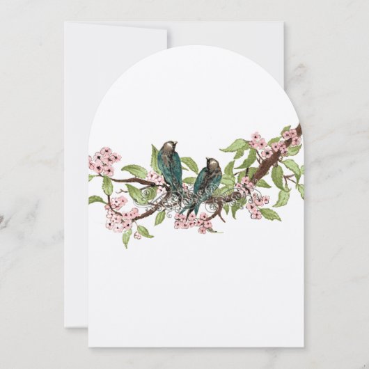 Rustic Romantic Blauwgroen Love Bird Blauwgroen We Kaart (Voorkant)