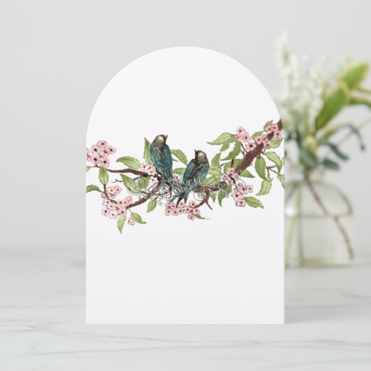 Rustic Romantic Blauwgroen Love Bird Blauwgroen We Kaart (Staand voorkant)