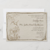 Rustic Romantic Brown Paper Lovevogels Wedding Kaart (Voorkant)
