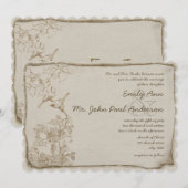 Rustic Romantic Brown Paper Lovevogels Wedding Kaart (Voorkant / Achterkant)