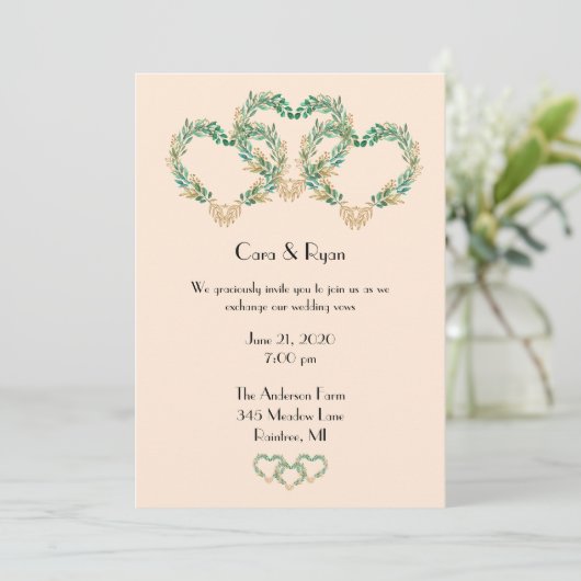 Rustic Romantic  bruiloft Kaart (Staand voorkant)