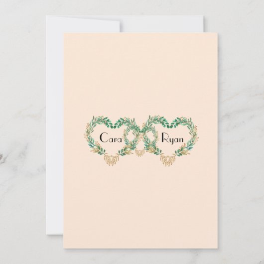 Rustic Romantic  bruiloft Kaart (Achterkant)