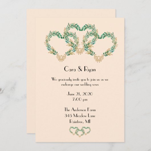 Rustic Romantic  bruiloft Kaart (Voorkant / Achterkant)