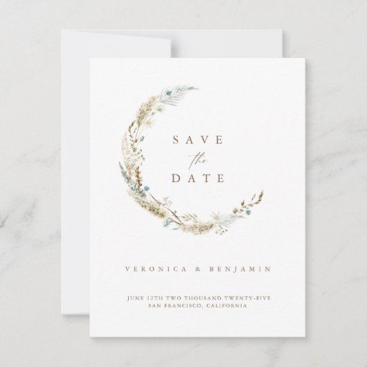 Rustic Romantic de Foto bewaart de Datum Kaart (Voorkant)