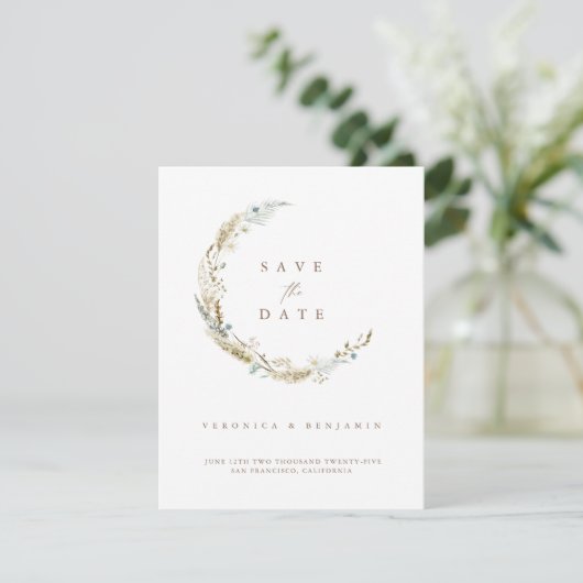 Rustic Romantic de Foto bewaart de Datum Kaart (Staand voorkant)