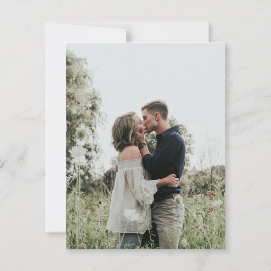 Rustic Romantic de Foto bewaart de Datum Kaart (Achterkant)