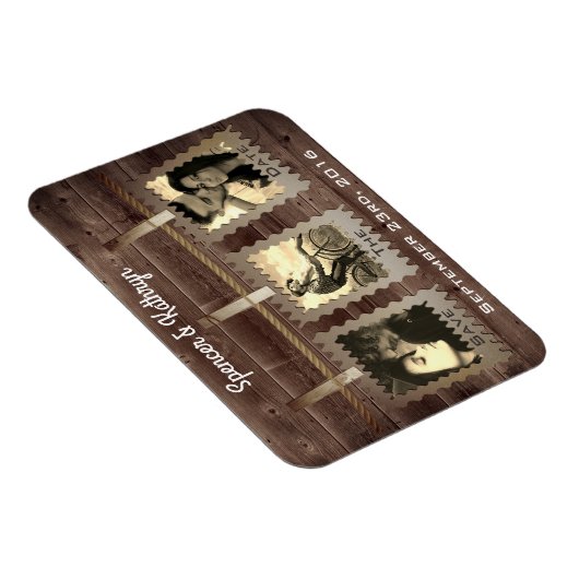 Rustic, Romantic en  "Save the Date" Weddenschap Magneet (Rechterzijde)