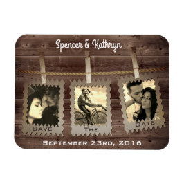 Rustic, Romantic en  "Save the Date" Weddenschap Magneet
