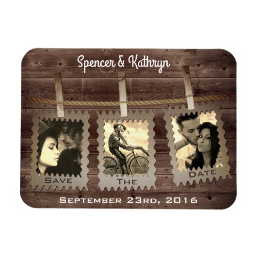 Rustic, Romantic en  "Save the Date" Weddenschap Magneet (Horizontaal)