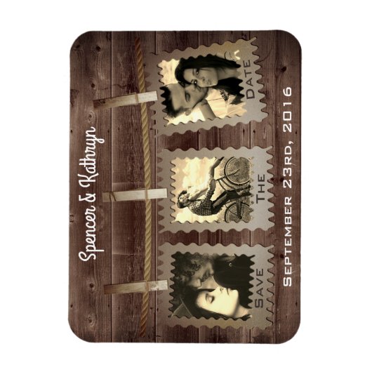 Rustic, Romantic en "Save the Date" Weddenschap Magneet (Verticaal)