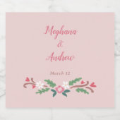 Rustic Romantic Floral Bunch Sparkling Wijnetiket (Enkel label)