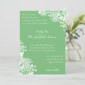 Rustic Romantic Floral grass Green Wedding Invites Kaart (Staand voorkant)