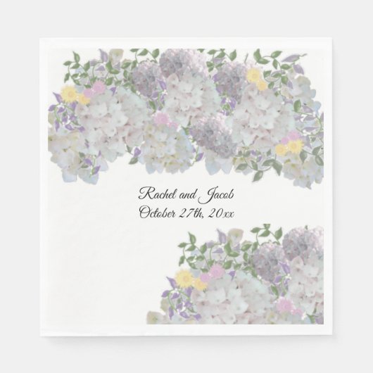 Rustic Romantic Floral Wedding Paper Servet (Voorkant)