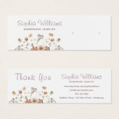 Rustic Romantic Flowers stud Earring display card Mini Visitekaartjes (Voorkant /achterkant)