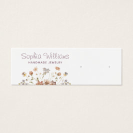 Rustic Romantic Flowers stud Earring display card Mini Visitekaartjes