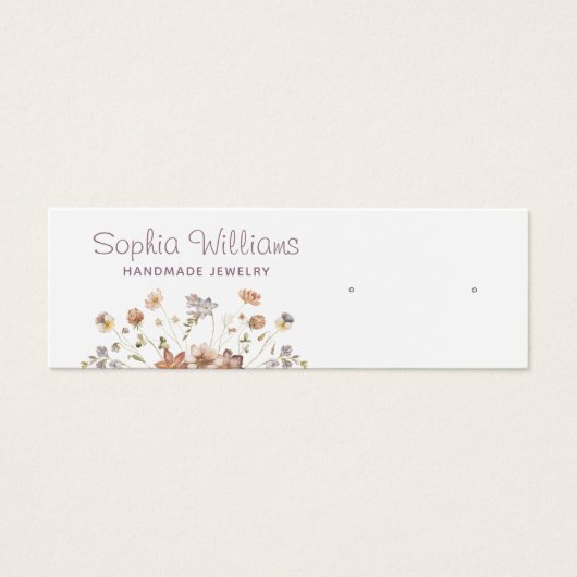 Rustic Romantic Flowers stud Earring display card Mini Visitekaartjes (Voorkant)