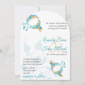 Rustic Romantic Hummingbird Kiss Love BirdWedding Kaart (Voorkant)