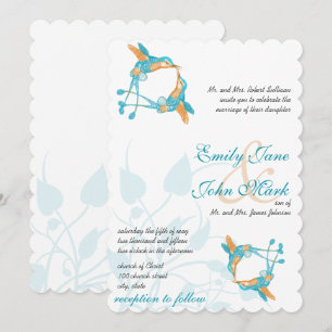 Rustic Romantic Hummingbird Kiss Love BirdWedding Kaart