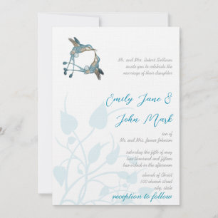 Rustic Romantic Hummingbird Kiss Love BirdWedding Kaart