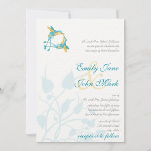 Rustic Romantic Hummingbird Kiss Love BirdWedding Kaart