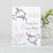 Rustic Romantic Hummingbird Kiss Love BirdWedding Kaart (Staand voorkant)