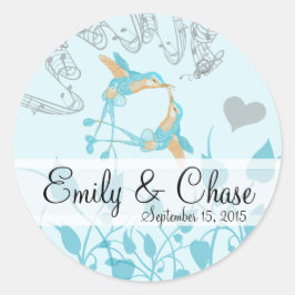 Rustic Romantic Hummingbird Kiss Love BirdWedding Ronde Sticker