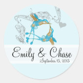 Rustic Romantic Hummingbird Kiss Love BirdWedding Ronde Sticker (Voorkant)