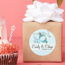 Rustic Romantic Hummingbird Kiss Love BirdWedding Ronde Sticker