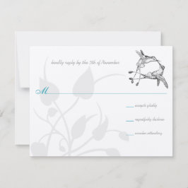Rustic Romantic Hummingbird Kiss Love BirdWedding RSVP Kaartje