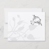 Rustic Romantic Hummingbird Kiss Love BirdWedding RSVP Kaartje (Achterkant)