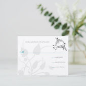 Rustic Romantic Hummingbird Kiss Love BirdWedding RSVP Kaartje (Staand voorkant)