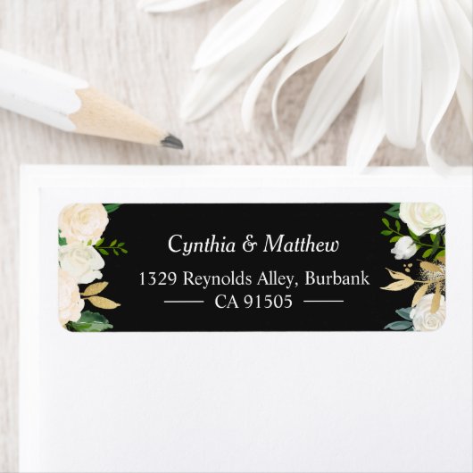 Rustic Romantic Ivory White Garden Floral Etiket (Insitu)