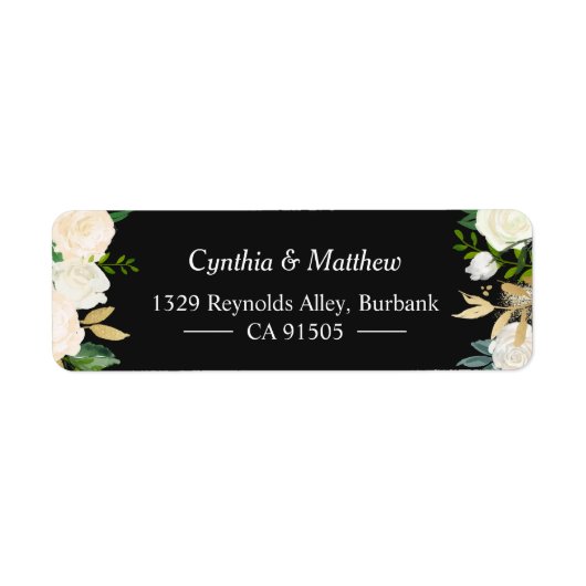 Rustic Romantic Ivory White Garden Floral Etiket (Voorkant)